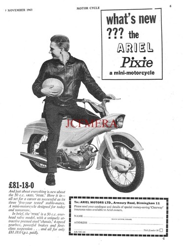 Ariel pixie mini motor - ariel, cycle